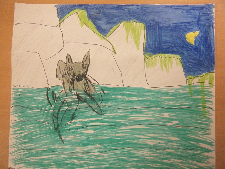 Planche de kamishibaï réalisée par Ilhan 9 ans lors d'un stage kamishibaï organisé par la comcom du Larmont en décembre 2012 Planche de kamishibaï réalisée par Ilhan 9 ans lors d'un stage kamishibaï organisé par la comcom du Larmont en décembre 2012